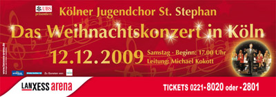 Kölner Jugendchor St. Stephan - Weihnachtskonzert in der Lanxess-Arena